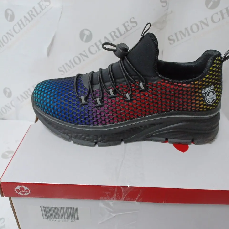 RIEKER MULTI COLOURED TRAINERS SIZE 6