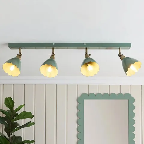 BOXED REMI SCALLOPED 4 LIGHT ADJUSTABLE SPOTLIGHT BAR - LILYPAD