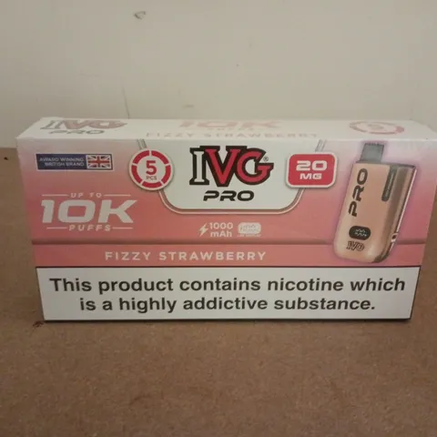 BOXED AND SEALED IVG PRO 10K 5 PACK (FIZZY STRAWBERRY)