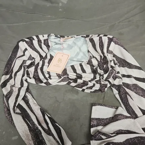 PINK BOUTIQUE BROWN ZEBRA PRINT TOP - 14