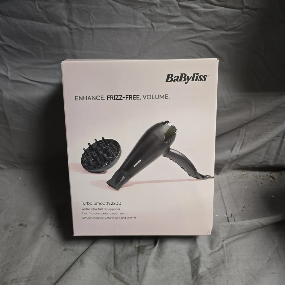 BABYLISS TURBO SMOOTH 2200 HAIR DRYER – BOXED