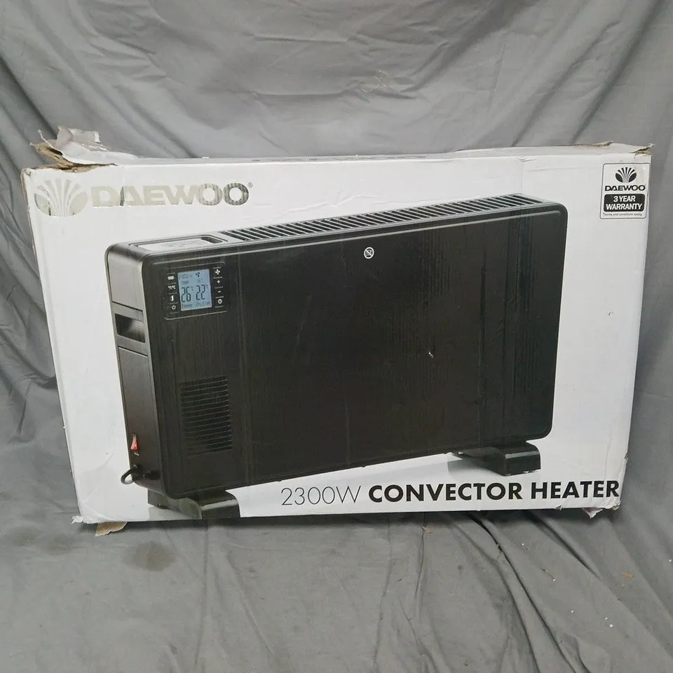BOXED DAEWOO 2300W CONVECTOR HEATER IN BLACK