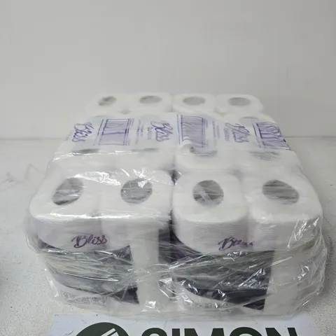 BLISS 3-PLY QUILTED LUXURY BATHROOM TISSUE – 40-ROLL PACK (10 ROLLS X 4)