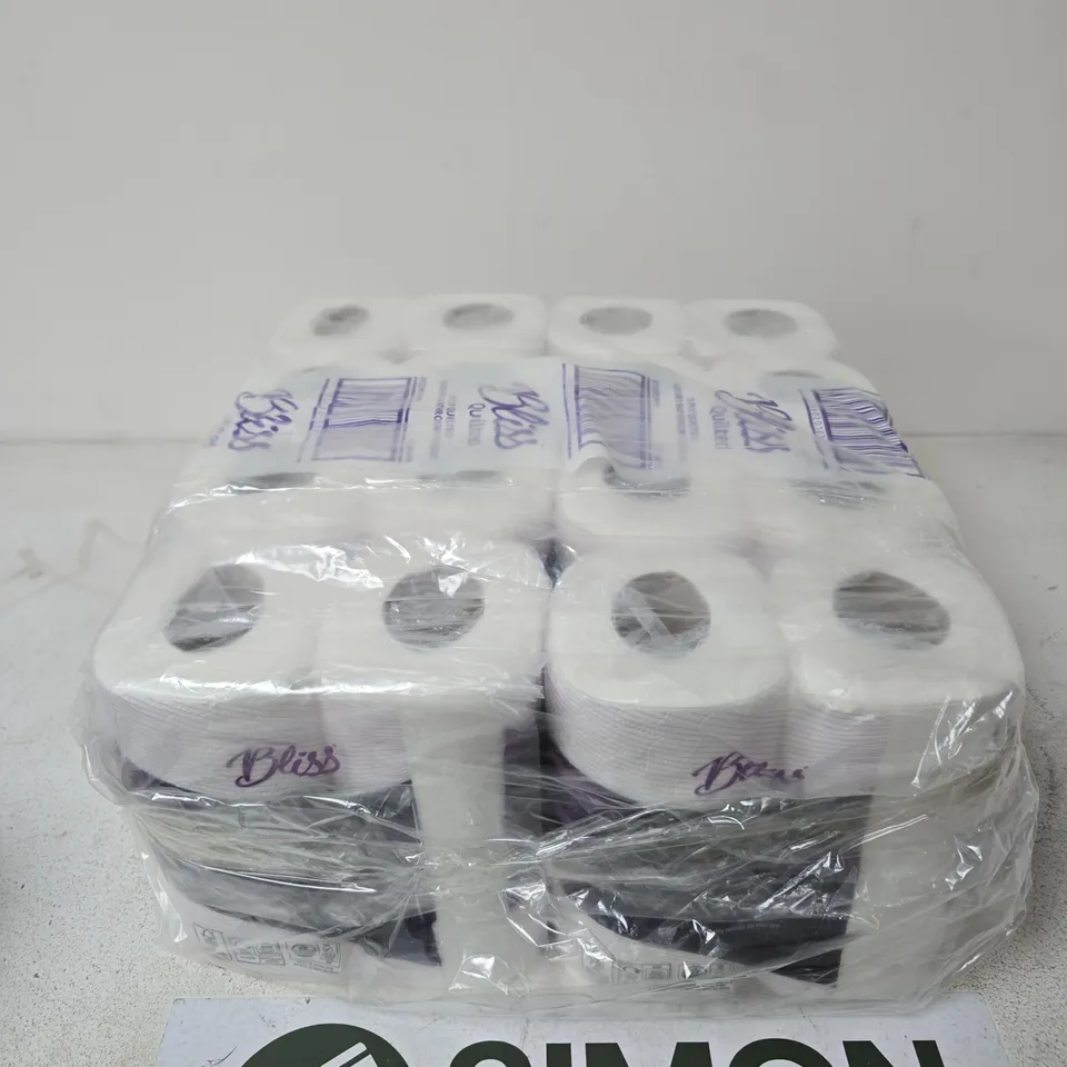 BLISS 3-PLY QUILTED LUXURY BATHROOM TISSUE – 40-ROLL PACK (10 ROLLS X 4)