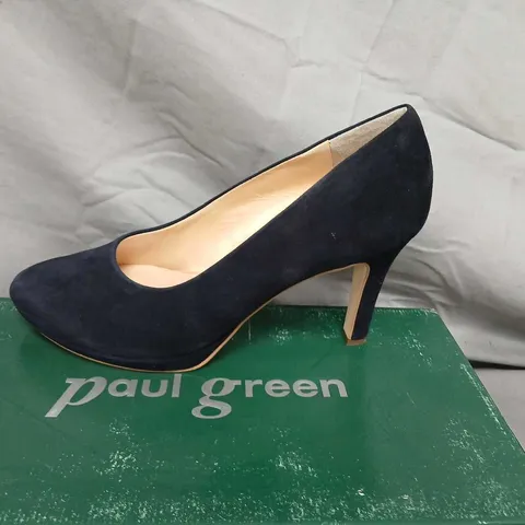 PAUL GREEN NAVY SUEDE PLATFORM COURT HEELS β WOMENβS, UK 5 (US 7)