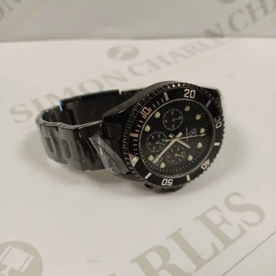 MENS RUCKSTUHL CHRONOGRAPH 8829 WATCH – BLACK DIAL - STAINLESS STEEL STRAP – 3ATM WATER RESISTANT – DATE FUNCTION