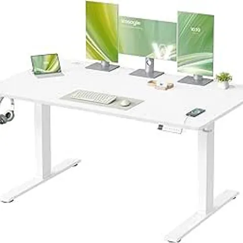 BOXED VASAGLE ELECTRIC STANDING DESK WITH USB C PORT AND CABLE TRAY - MATTE WHITE