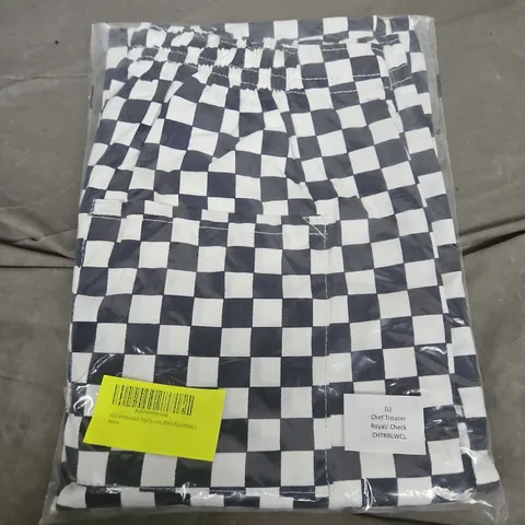 ROYAL/CHECK CHEF TROUSERS – (SIZE L)