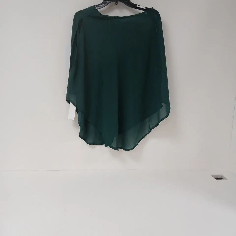 XANDER KOSTROMA - GREEN SHEER CAPE-STYLE PONCHO (WOMEN)