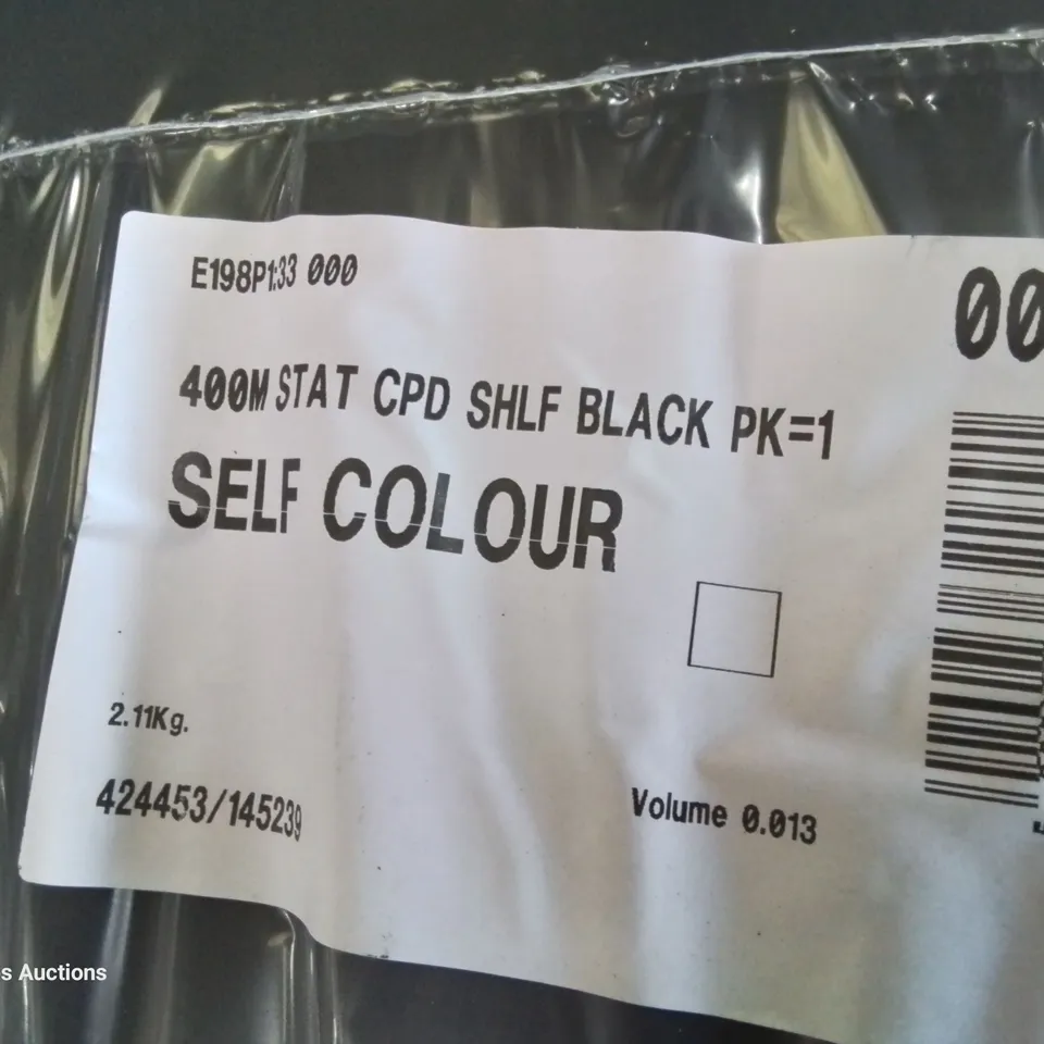 PALLET OF APPROXIMATELY 52 BLACK METAL SHELVES 400mm