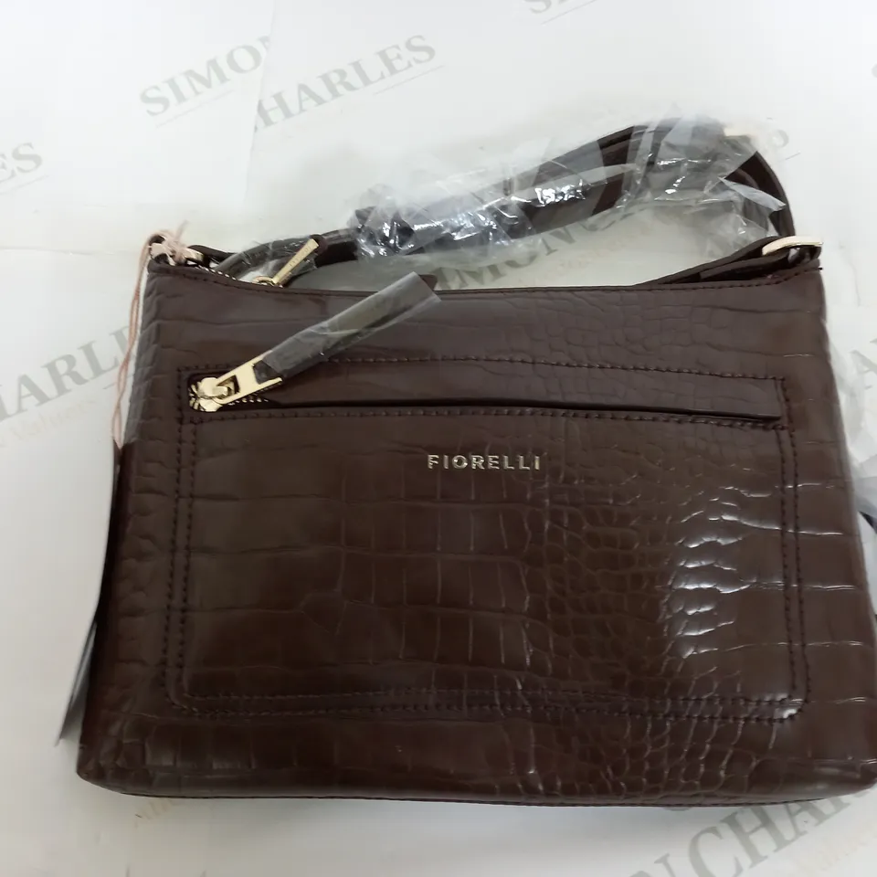 FIORELLI EDEN COFFEE CROC CROSSBODY BAG IN BROWN