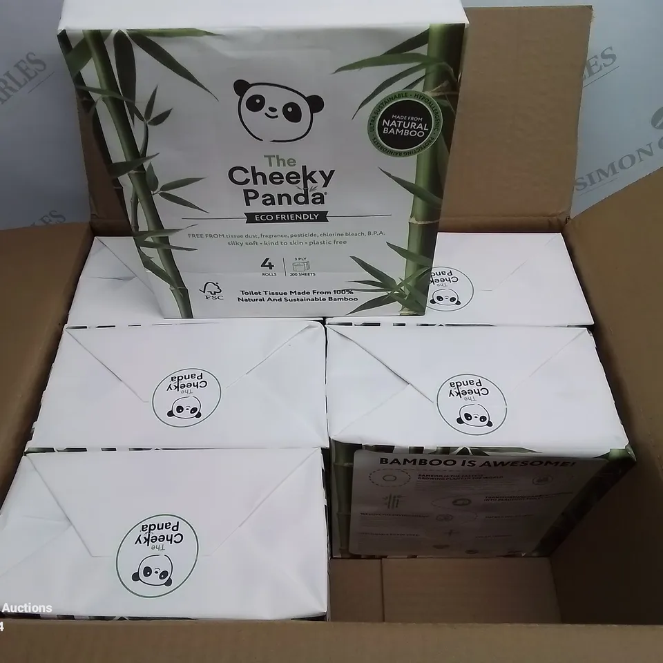 BRAND NEW BOXED THE CHEEKY PANDA TOILET TISSUE - 6 PACKS OF 4