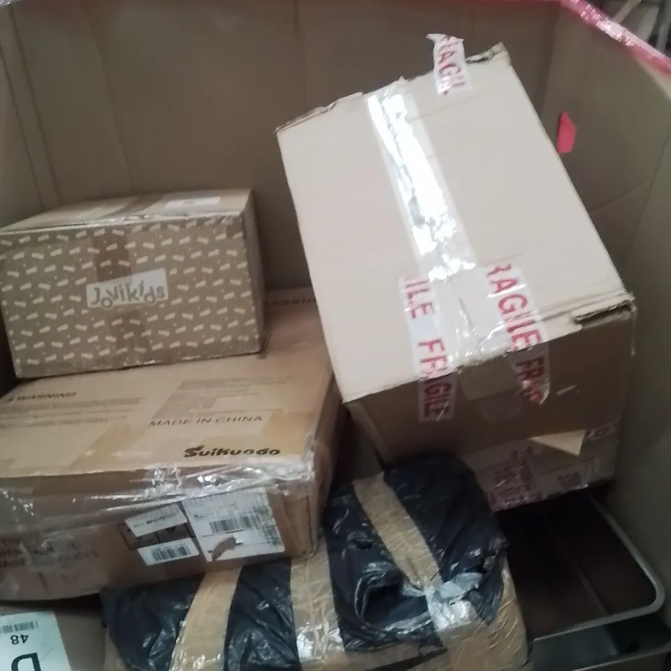 PALLET CONTAINING VARIOUS ASSORTED BOXED HOUSEHOLD ITEMS TO INCLUDE: CHILD'S CAR SEATS,PLAYPEN AND LOTS MORE UNMARKED BOXED ITEMS 