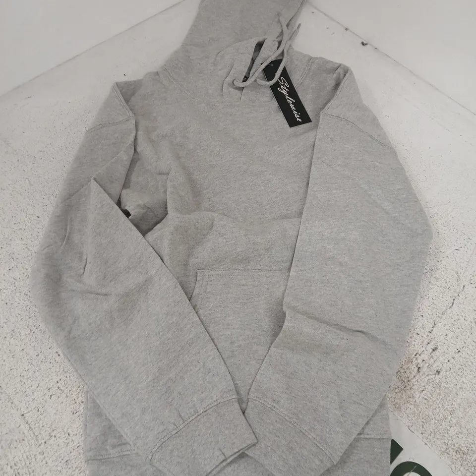 STYLEWISE - PLAIN HOODIE – GREY – UK SIZE S
