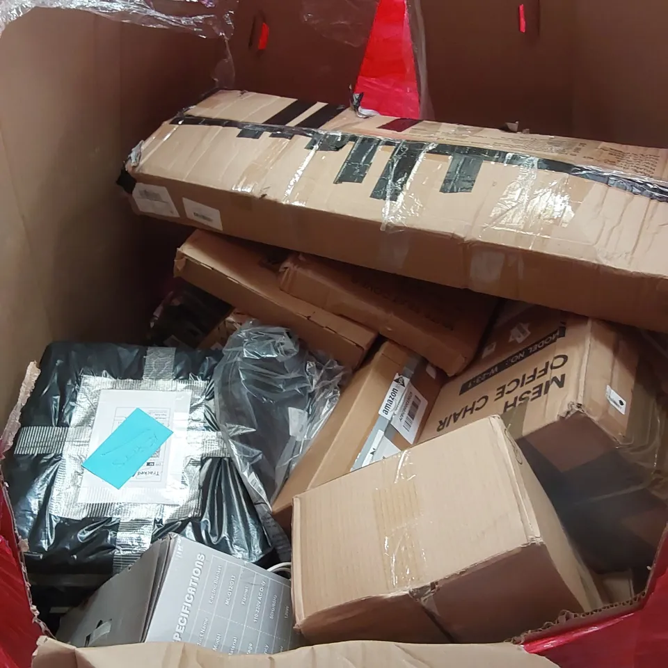 PALLET OF ASSORTED HOUSEHOLD GOODS AND PRODUCTS TO INCLUDE; ELECTRIC BLANKETS, PAN, TOILET SEATS, FOOT SPA, BOXED FURNITURE ETC