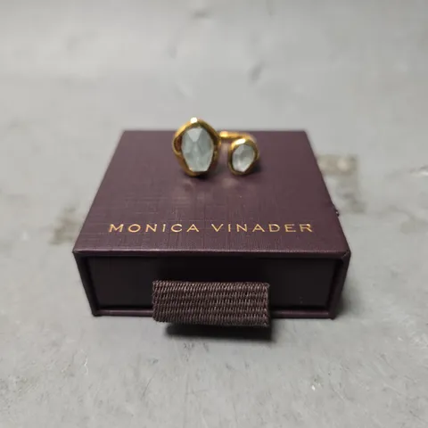 BOXED MONICA VINADER TWO STONE GOLDEN RING 