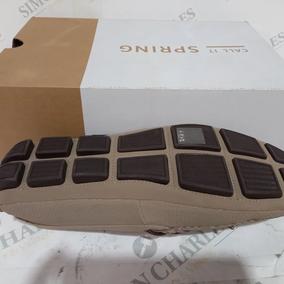 BOXED CALL IT SPRING BRUSAROMA BEIGE LOAFER SHOE - SIZE 9