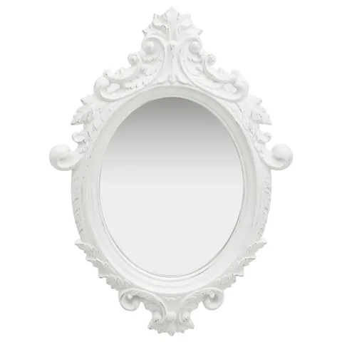 BOXED VIDAXL WALL MIRROR CASTLE STYLE 65X67CM WHITE