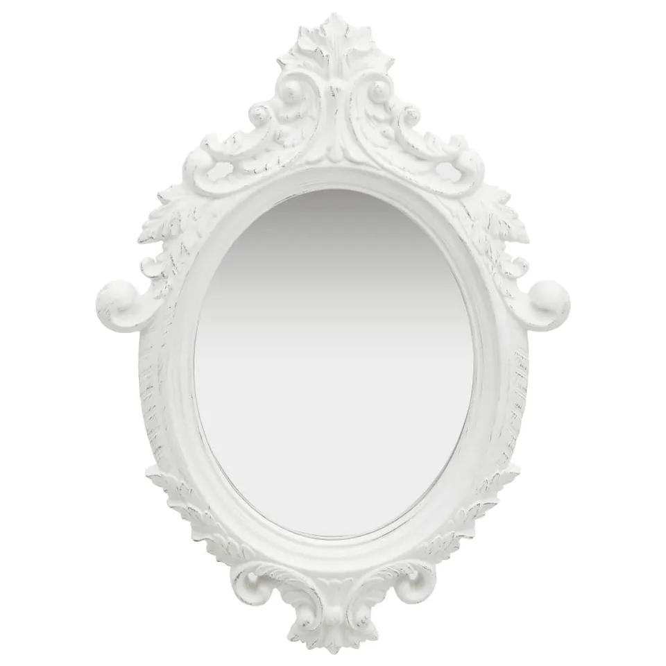 BOXED VIDAXL WALL MIRROR CASTLE STYLE 65X67CM WHITE