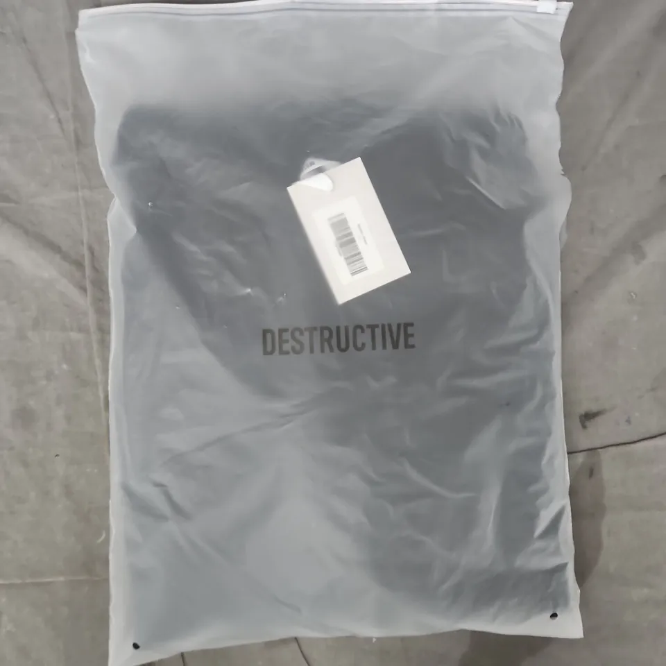 BAGGED DESTRUCTIVE HOODIE IN BLACK SIZE LARGE