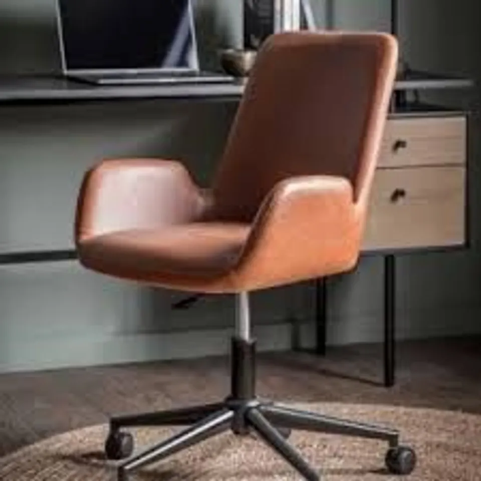 BOXED HOMESDIRECT365 RHONA SWIVEL CHAIR BROWN