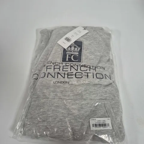 FRENCH CONNECTION LIGHT GREY MELANGE HOODIE, KIDS UK 7-8 (H7ZOF1001)