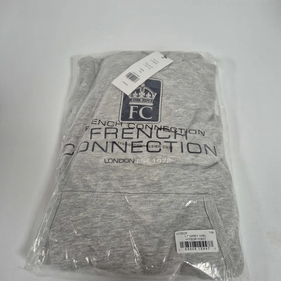 FRENCH CONNECTION LIGHT GREY MELANGE HOODIE, KIDS UK 7-8 (H7ZOF1001)