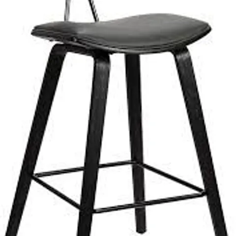 BRAND NEW BOXED FOX 26 BARSTOOL GREY PU/BLACK WOOD FRAME 