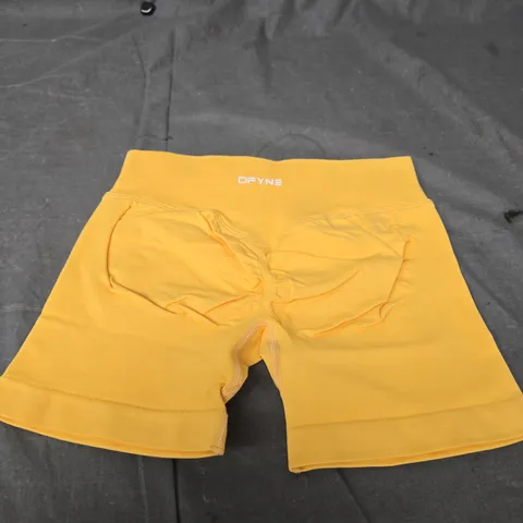DFYNE YELLOW GYM SHORTS SIZE S