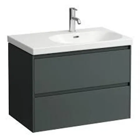 BRAND NEW BOXED LAUFEN VANITY UNIT W/2 DRAWERS L 1485 D 370 - TRAFFIC GREY