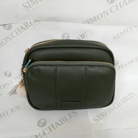 POM POM LONDON GREEN LEATHER BAG