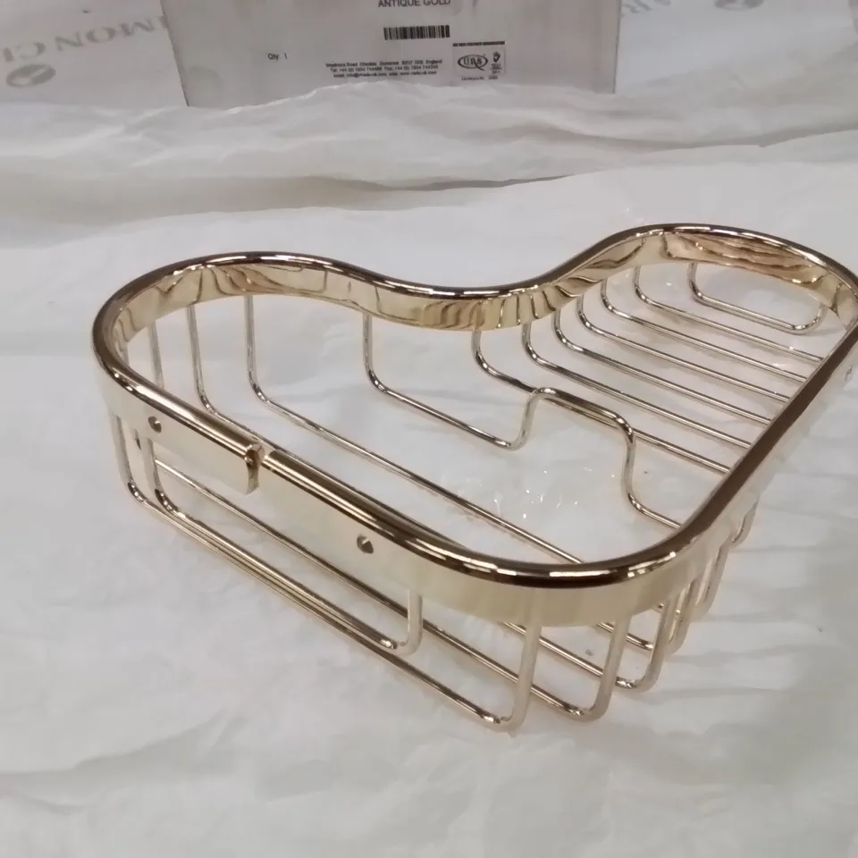 BOXED GEESA SOAP DISH -ANTIQUE GOLD-