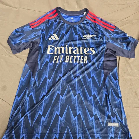ARSENAL FC ADIDAS AWAY JERSEY – BLUE ZIGZAG, SIZE L, SLIM FIT