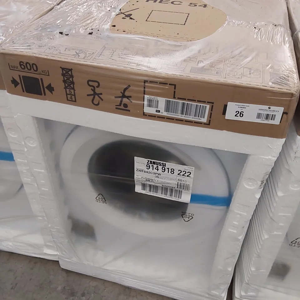ZANUSSI ZWF842C3PW WASHING MACHINE, 8KG, 1400 SPIN, WHITE, C RATED