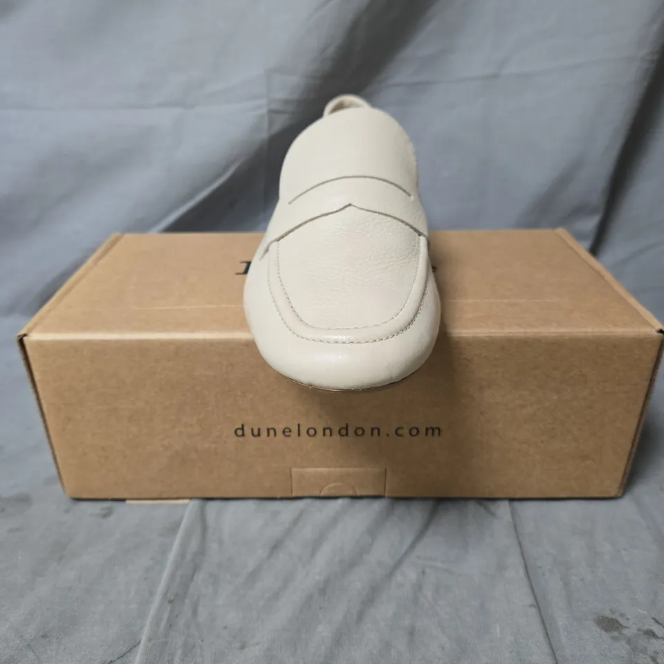 DUNE LONDON CREAM LEATHER LOAFERS – WOMEN'S SLIP-ON SHOES (EU 40) SIZE 7
