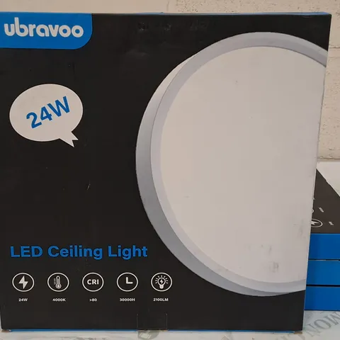 LOT OF 4 BOXED UBRAVOO 24W LED CEILING LIGHTS