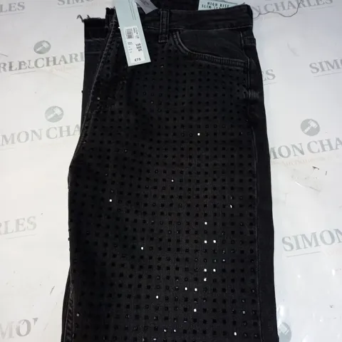 WOMENS DIAMANTE DENIM JEANS SIZE 10R