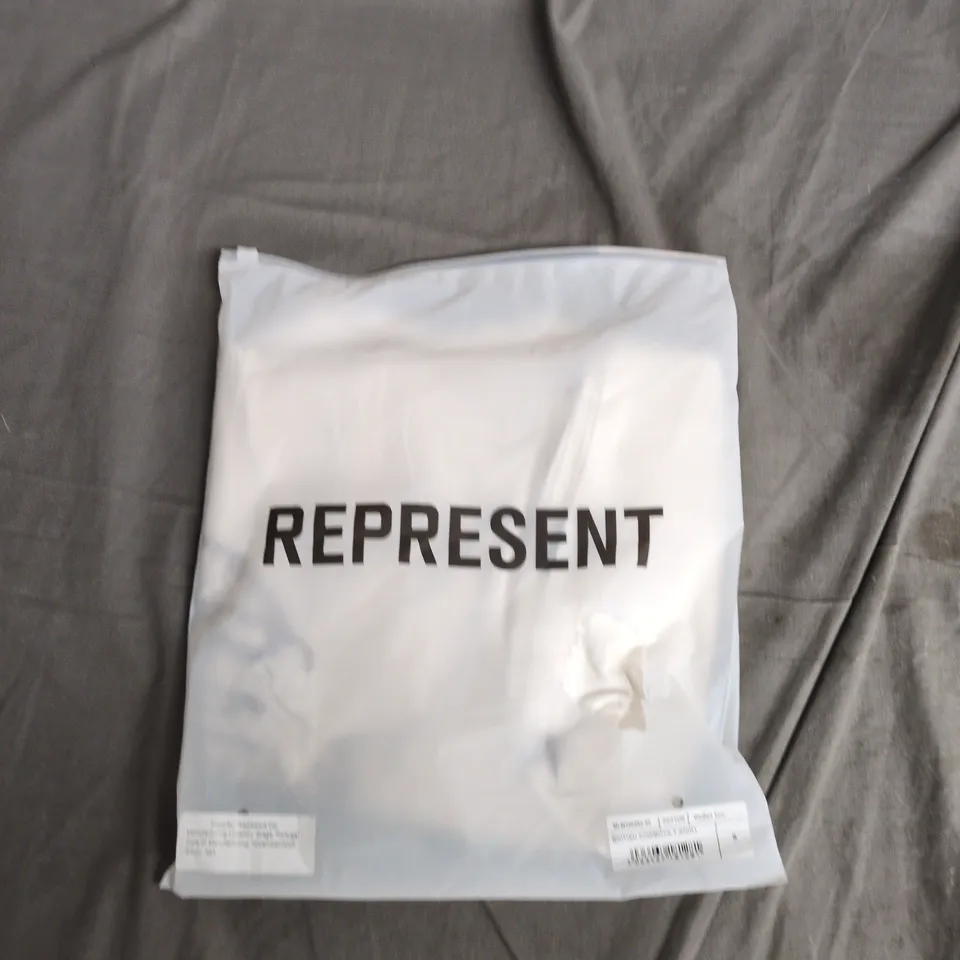 REPRESENT BRITISH COWBOYS COTTON T-SHIRT – WASHED ECRU, UK SIZE S