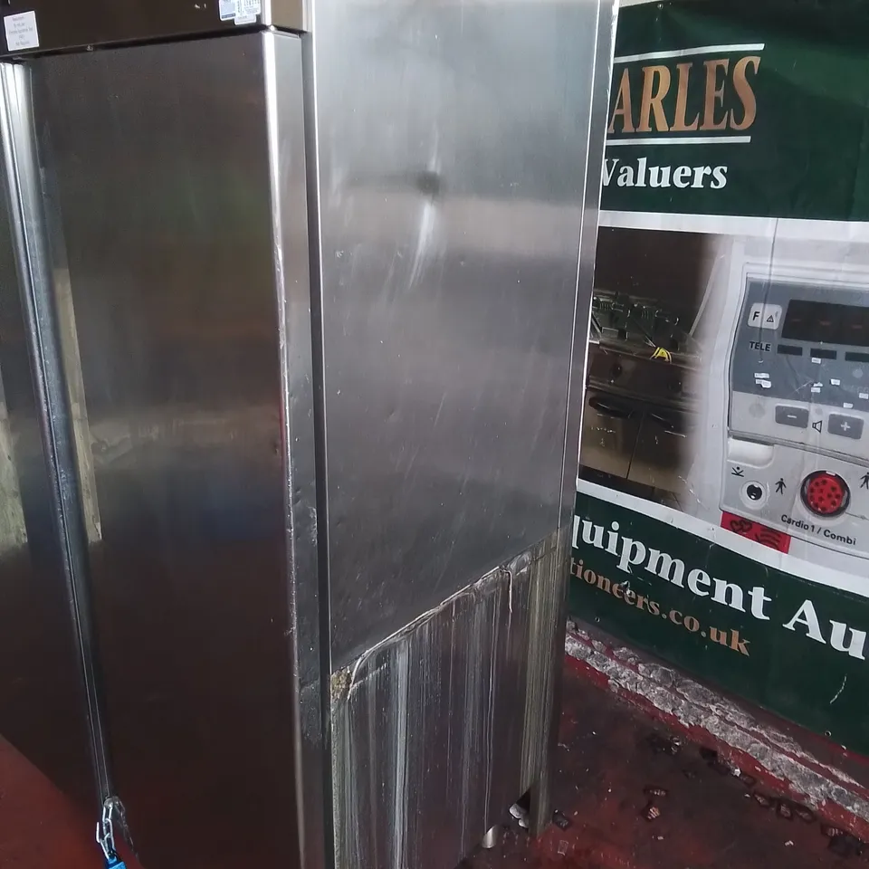 LARGE COMMERCIAL DOUBLE DOOR STAINLESS FOOD STORAGE UNIT 
