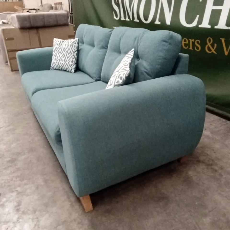 PRENT FABRIC 3 SEATER SOFA - TEAL RRP £829