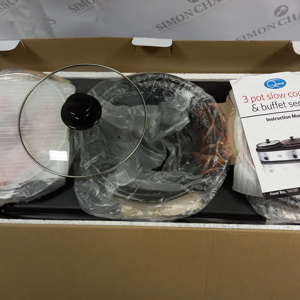 QUEST 3-POT SLOW COOKER AND BUFFET SERVER