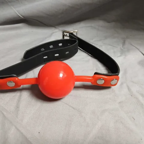 SIX BALL GAG WITH RED BALL AND BLACK STRAP – BDSM RESTRAINT