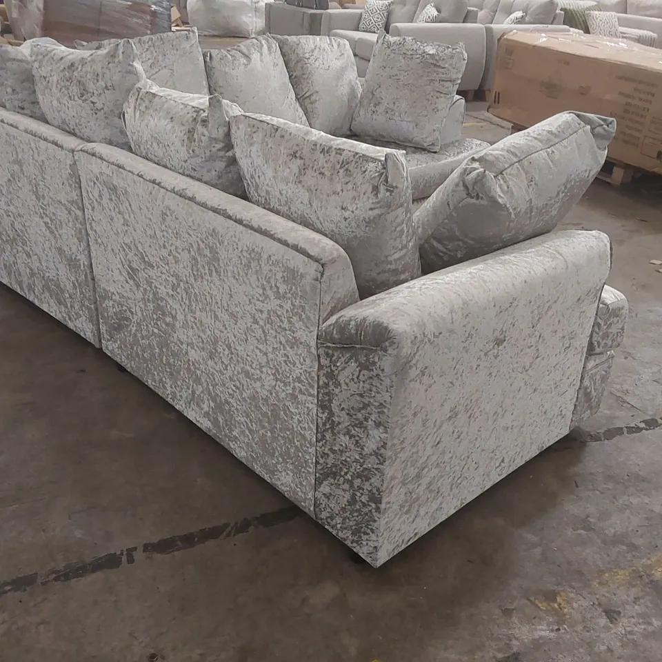 QUALITY DESIGNER TERRY 5 SEATER VELVET CORNER SECTIONAL