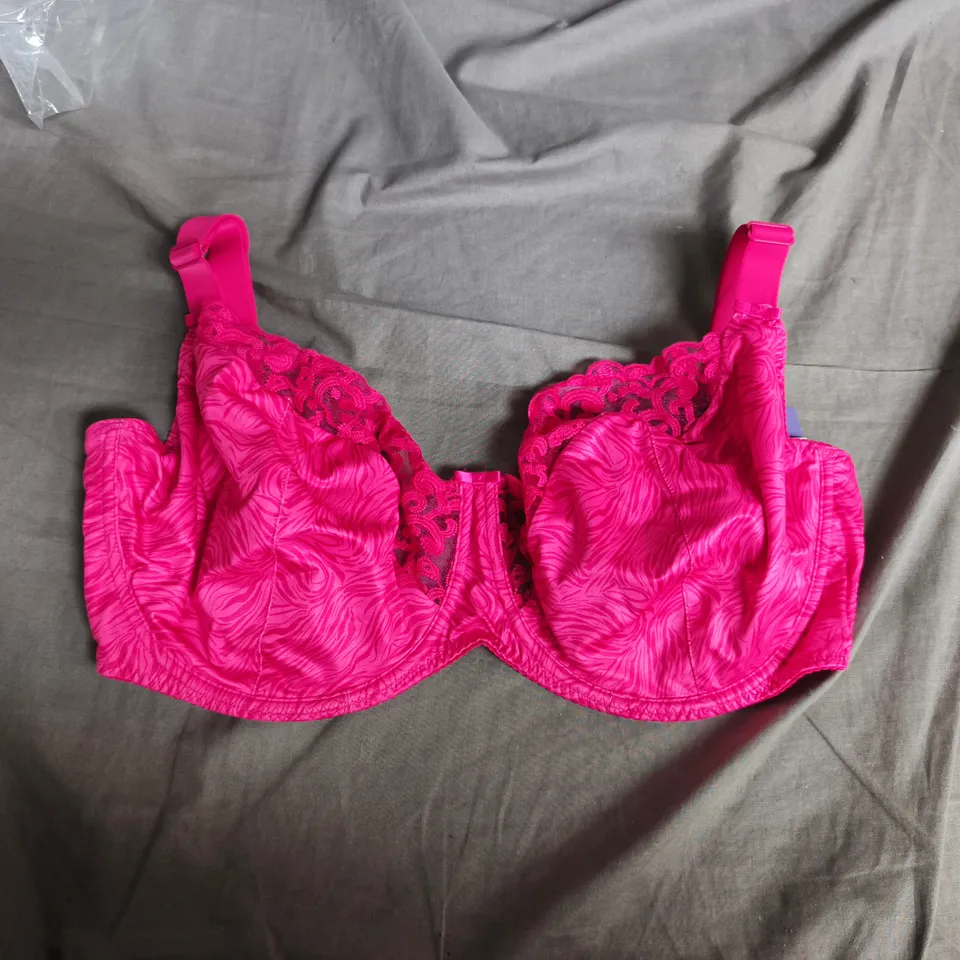 FLIRTELLE SWIRL BALCONY BRA – PINK ZEBRA PRINT, UK 32JJ