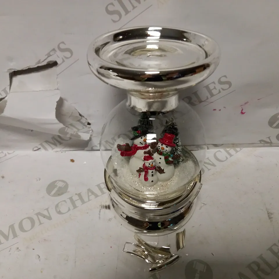 SANTA EXPRESS PRE-LIT SCENIC SNOWY CANDLE HOLDER - SNOWMAN