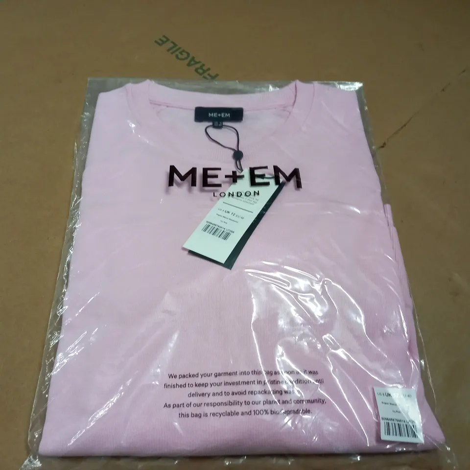 BAGGED ME+EM RAGLAN SLEEVE SWEATSHIRT IN ICY PINK - UK 12