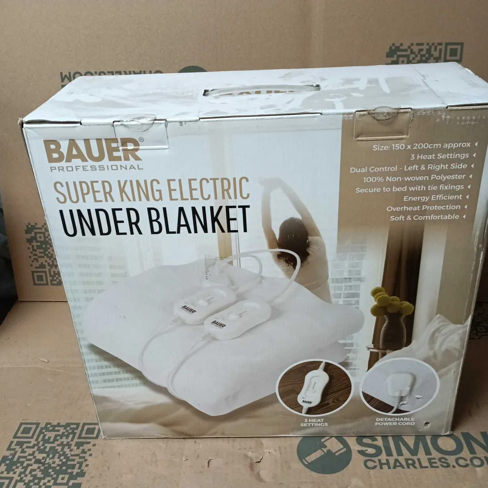 BAUER PROFESSIONAL SUPER KING ELECTRIC UNDER BLANKET BOXED