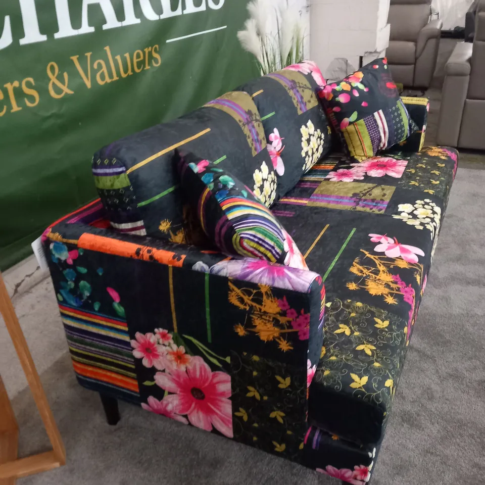 DESIGNER RAVELLO PATCHWORK THREE SEATER SOFA