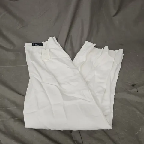 ABERCROMBIE & FITCH LINEN LOW RISE WIDE LEG TROUSER IN WHITE SIZE 24 REG