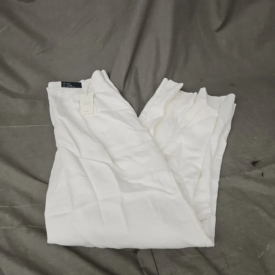 ABERCROMBIE & FITCH LINEN LOW RISE WIDE LEG TROUSER IN WHITE SIZE 24 REG